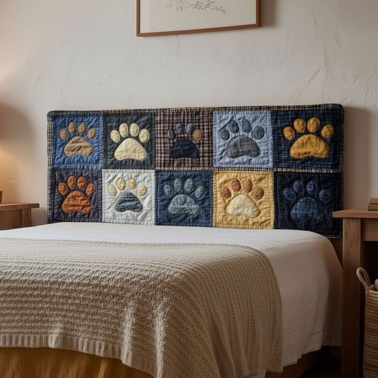 Harmony Dog Paw WN2012036CL Quilted Headboard Slipcover