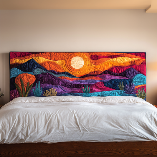 Sunset Mountains XR1612016CL Quilted Headboard Slipcover