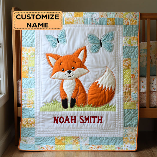 Sweet Woodland Fox WY1807032CL Personalized Baby Quilt