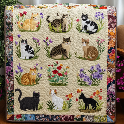 Cat Breed Flower YR3012018CL Quilt