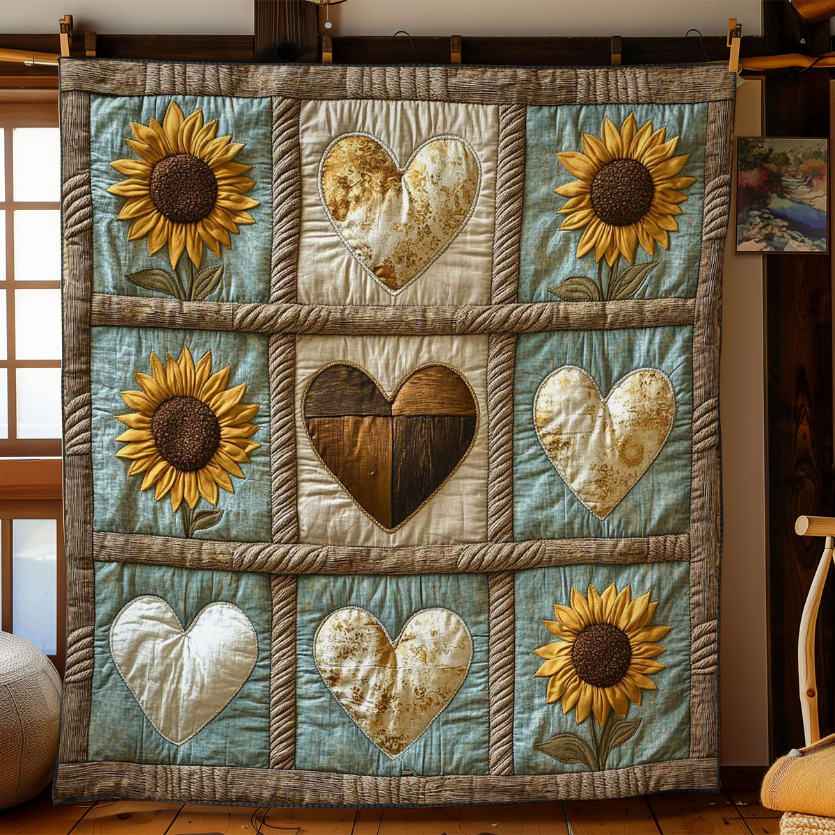 Heart Of Sunflowers WN3103031CL Quilt