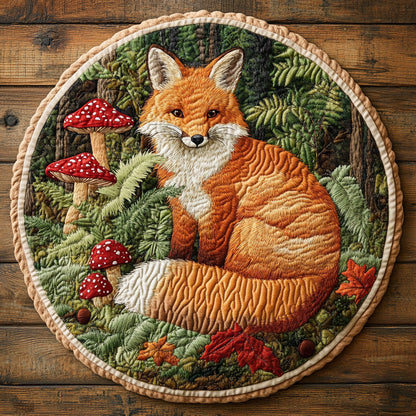 Woodland Fox Charm WX0307095CL Quilted Round Mat