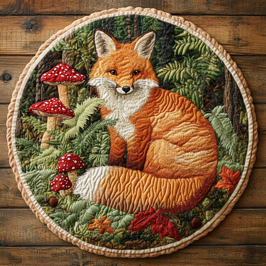 Woodland Fox Charm WX0307095CL Quilted Round Mat