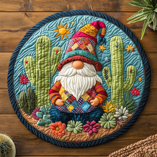 Cactus Gnome CM2504017CL Quilted Round Mat