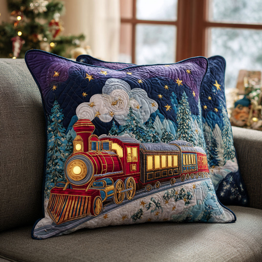 Winter Train Night CW0110085CL Quilt Pillow Case