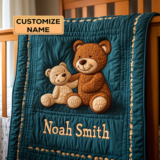 Bear Hugs Forever WY2507015CL Personalized Baby Quilt
