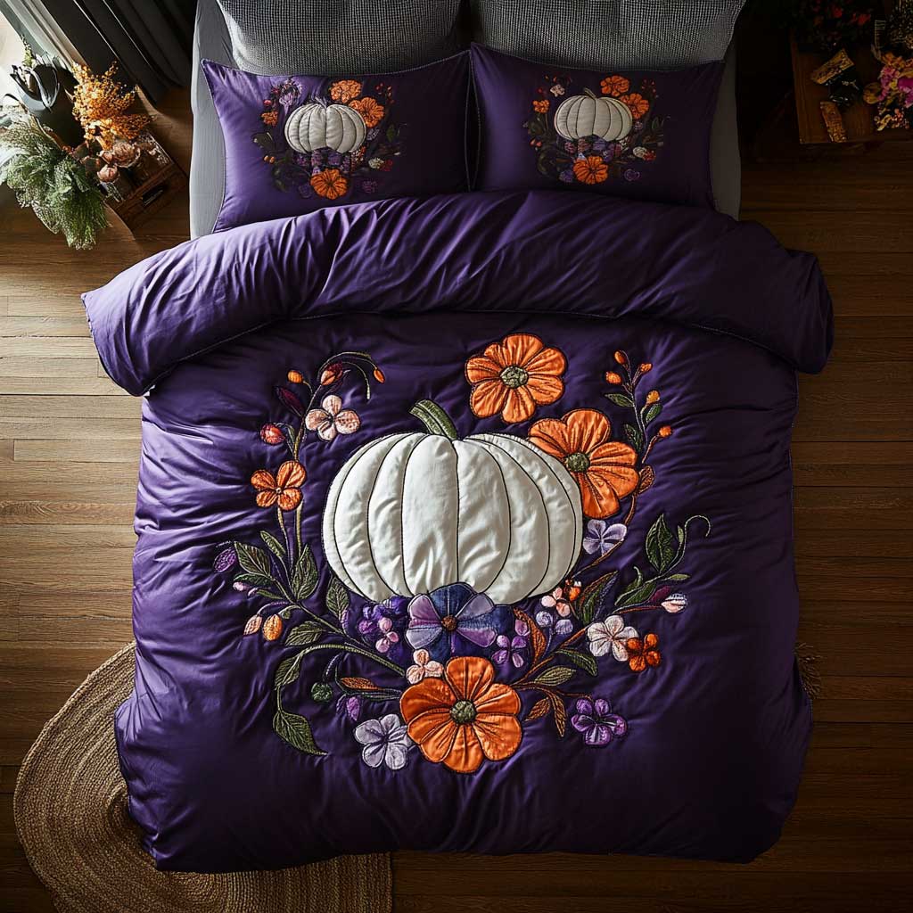 Floral Pumpkin Patch WN0804012CL Duvet Cover Set