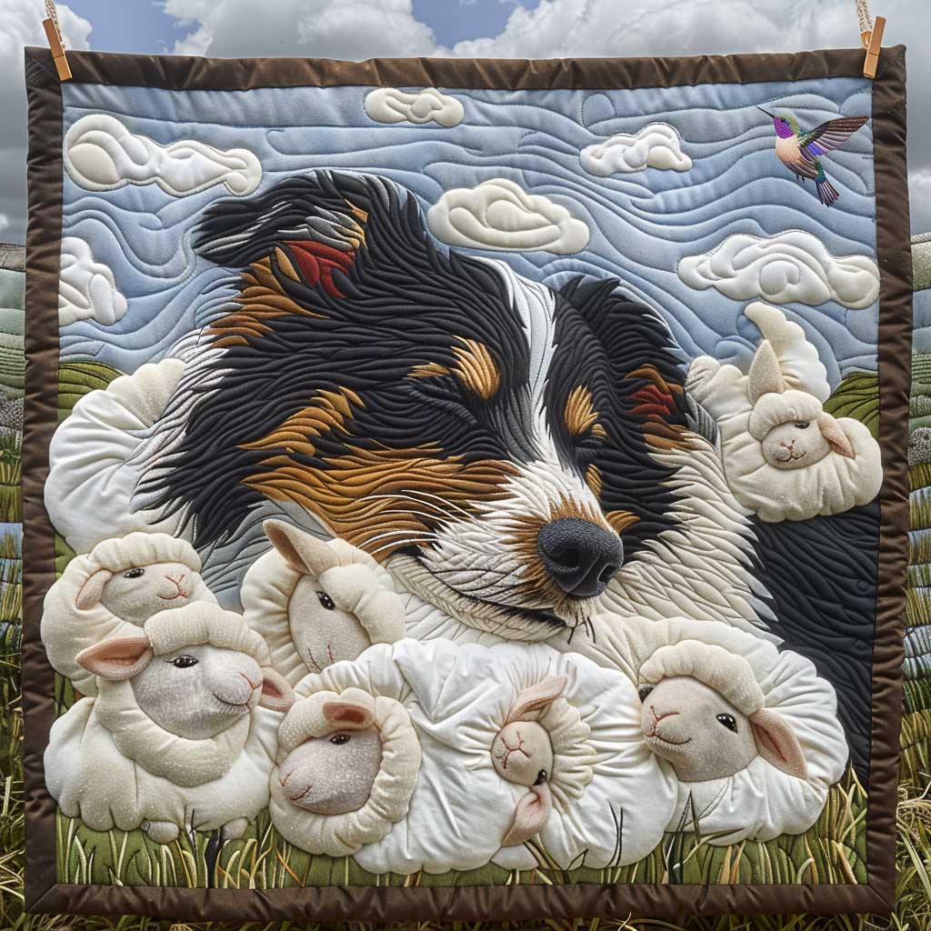 Fluffy Sheep Border Collie WP2210018CL Quilt