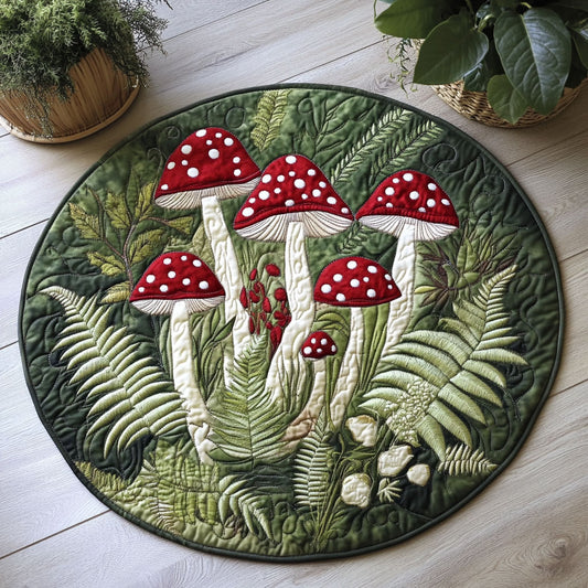 Mushroom Forest CW2605467CL Quilted Round Mat