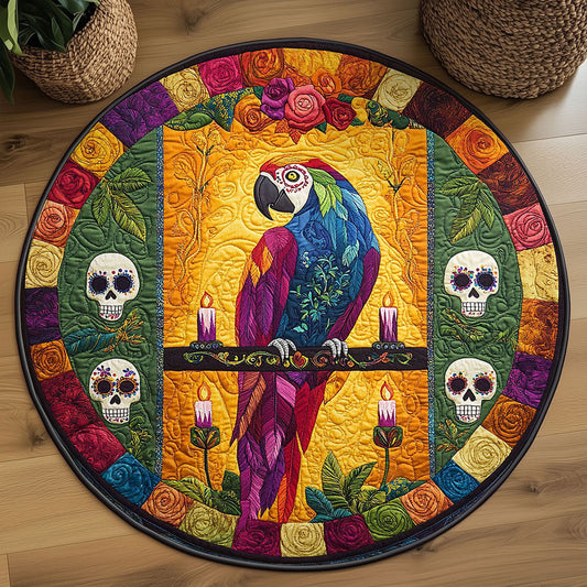 Skull Parrot WN2108117CL Quilted Round Mat