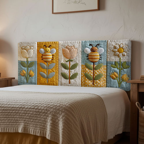Blooming Bees CP3012041CL Quilted Headboard Slipcover