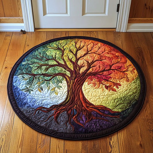Tree of Life CW1107045CL Quilted Round Mat