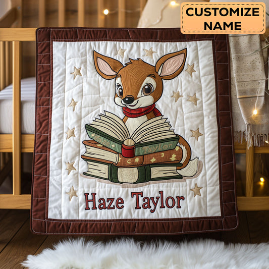 Cozy Study Deer WN3007029CL Personalized Baby Quilt
