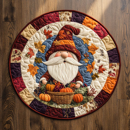 Harvest Patch Gnome WY2108011CL Quilted Round Mat