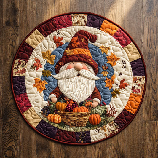 Harvest Patch Gnome WY2108011CL Quilted Round Mat