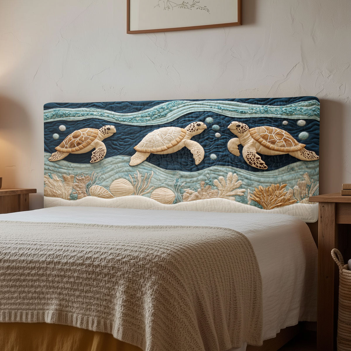 Ocean Turtle CW1312014CL Quilted Headboard Slipcover