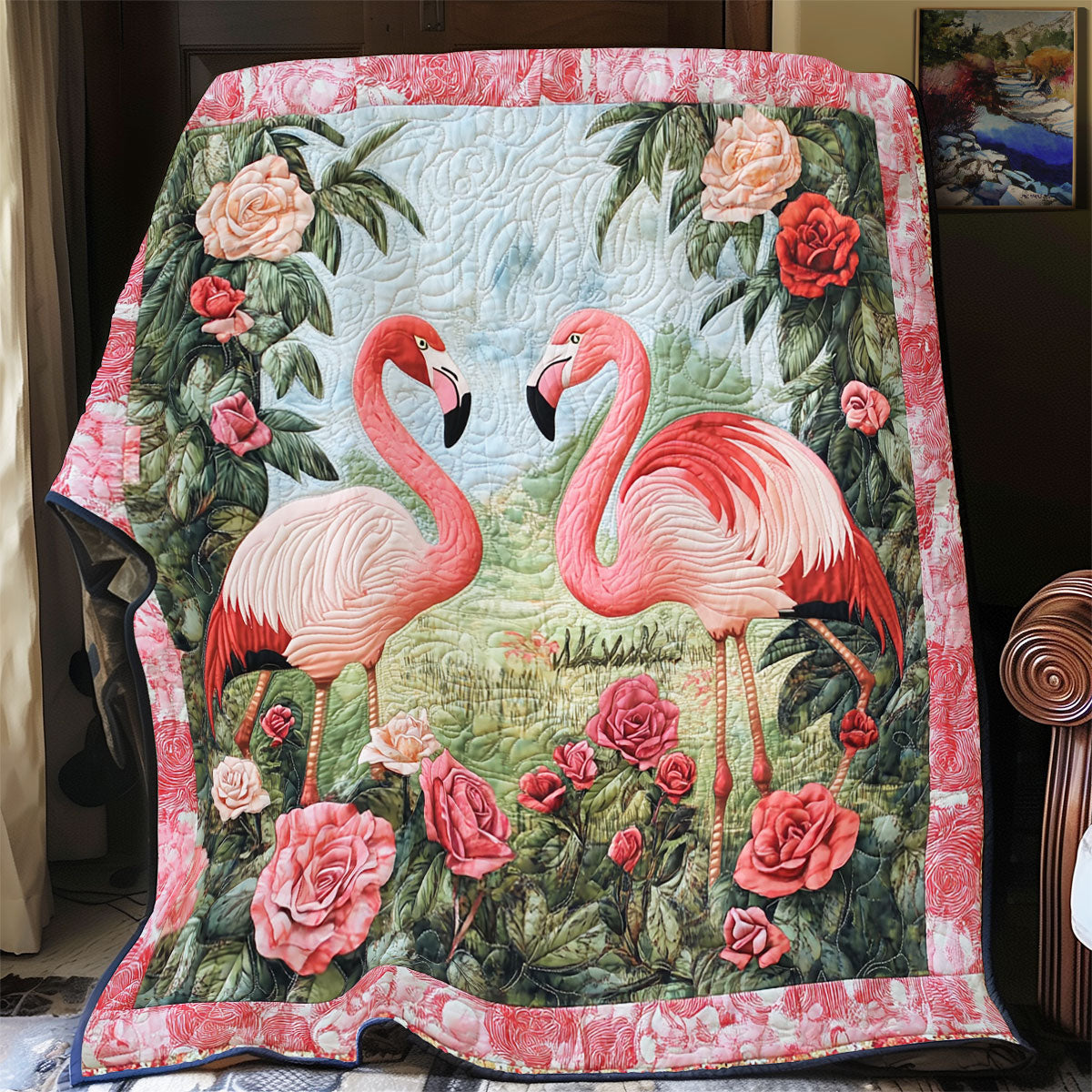 Floral Flamingo WX0303078CL Quilt