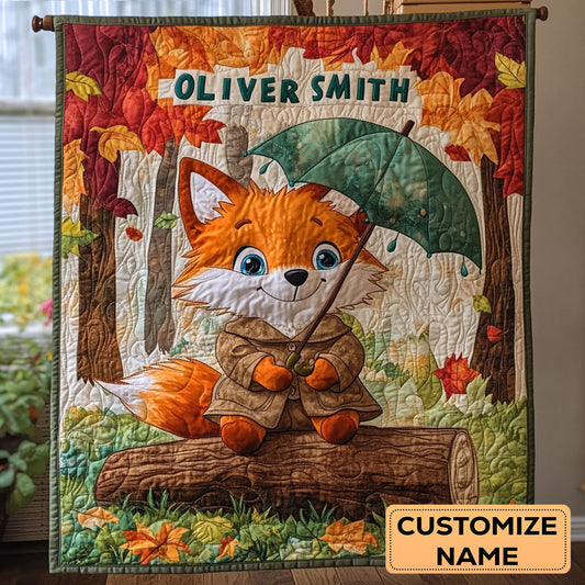 Little Fox WY0108008CL Personalized Baby Quilt