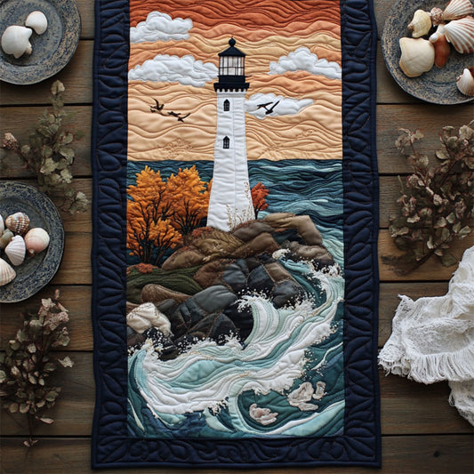 Lighthouse In Sunset WY2404029CL Quilted Table Runner