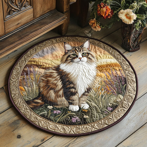 Meadow Whiskers CP1007016CL Quilted Round Mat