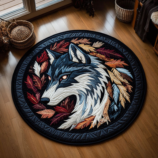 Autumn Wolf Spirit WY3006007CL Quilted Round Mat