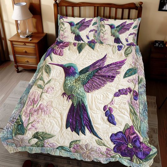 Purple Hummingbird WX2112083CL Duvet Cover Set