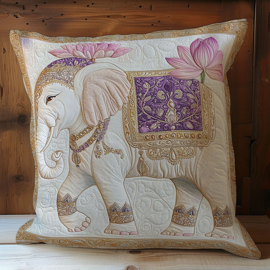 Majestic White Elephant Lotus WY1102104CL Quilt Pillow Case