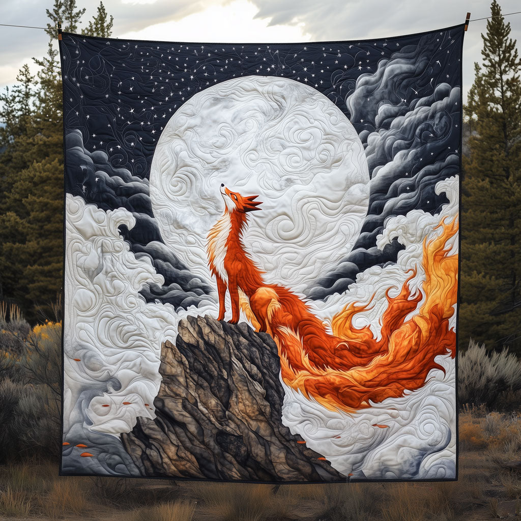 Mystical Fox Standing On Rocky Cliff LT2109018CL Quilt