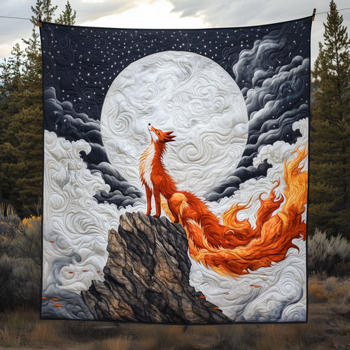 Mystical Fox Standing On Rocky Cliff LT2109018CL Quilt