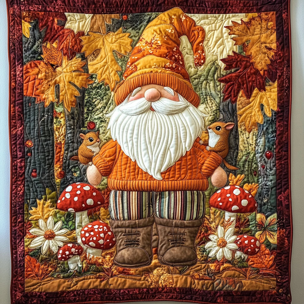 Gnome And Squirrel Friends WY1508060CL Quilt