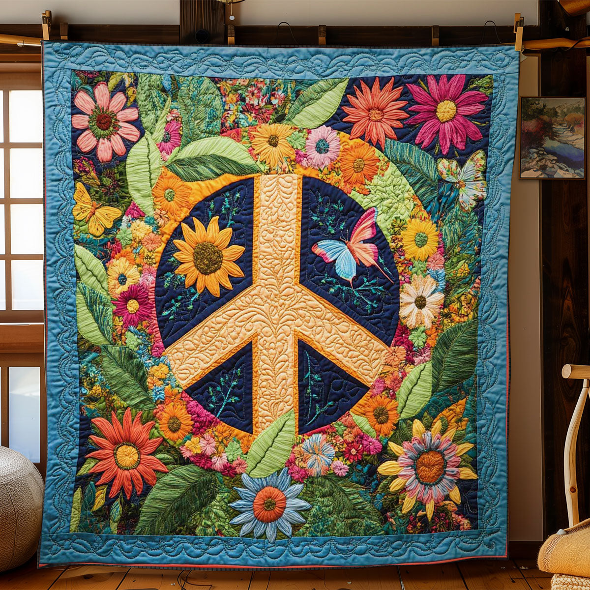 Peace Bloom WN1605026CL Quilt