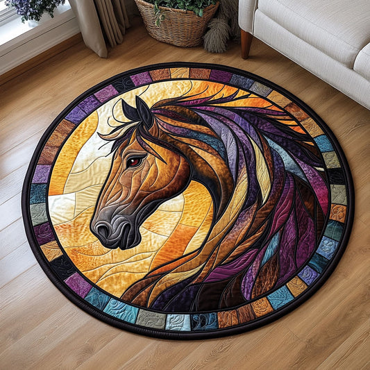 Brown Horse WX2805006CL Quilted Round Mat