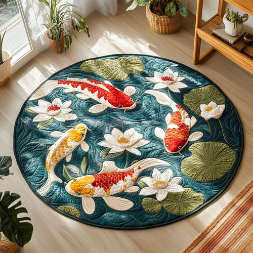Lotus Koi Lake CW0409005CL Quilted Round Mat
