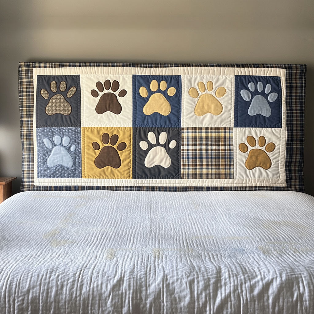 Country Dog Paw WN1712005CL Quilted Headboard Slipcover