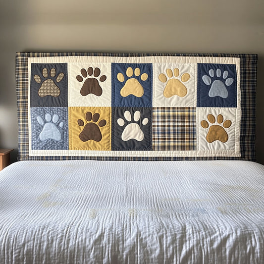 Country Dog Paw WN1712005CL Quilted Headboard Slipcover