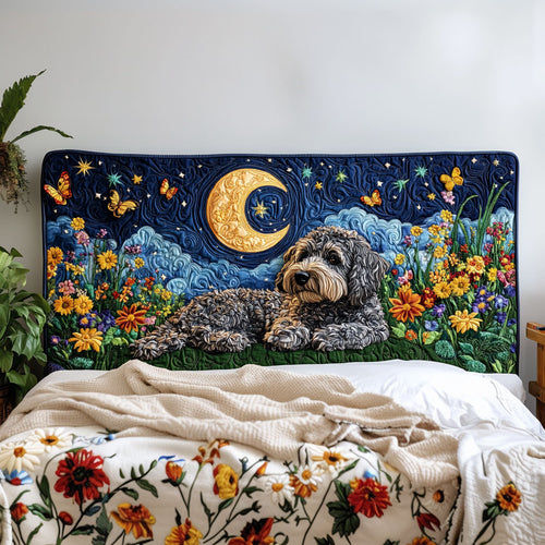 Moonlit Schnauzer Dream KL2312025CL Quilted Headboard Slipcover