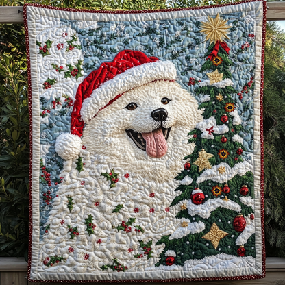 Samoyed Love Christmas YR0711024CL Quilt