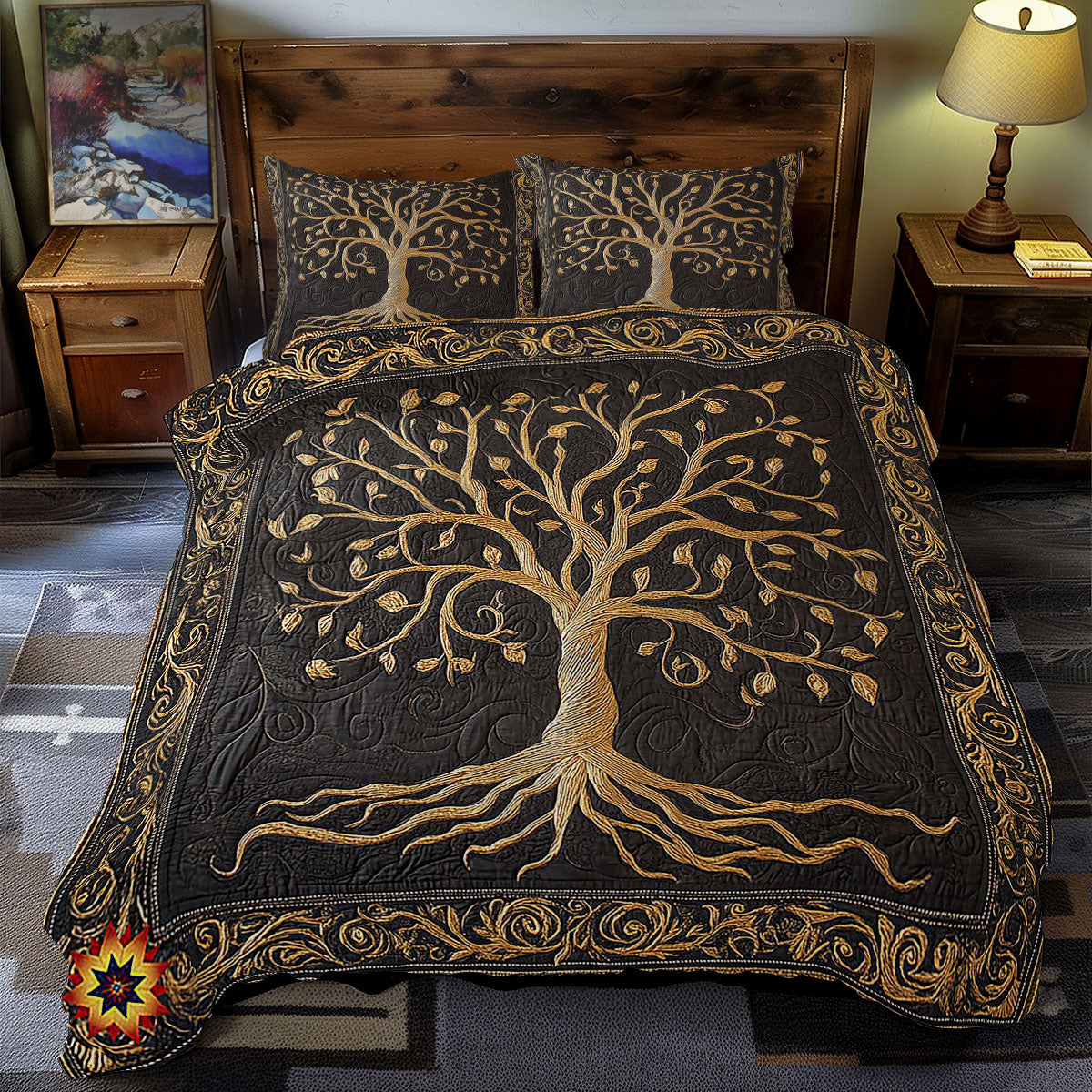 Brown Tree Of Life WY1212033CL Duvet Cover Set