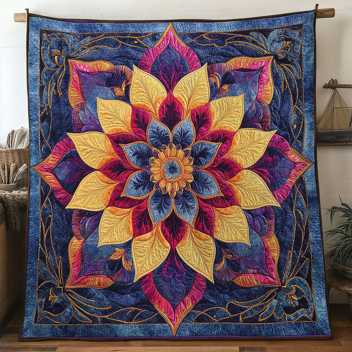 Deep Bloom Mandala WN1705019CL Quilt