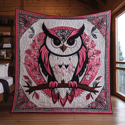 Ivory Pink Owl CW2709034CL Quilt
