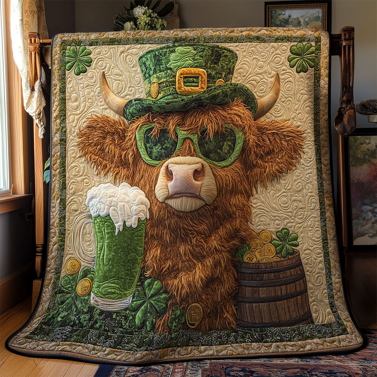 Highland Cow Brew Clover WN2712033CL Quilt