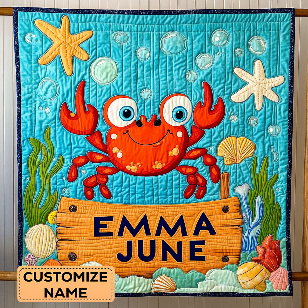 Undersea Giggles WY0108023CL Personalized Baby Quilt