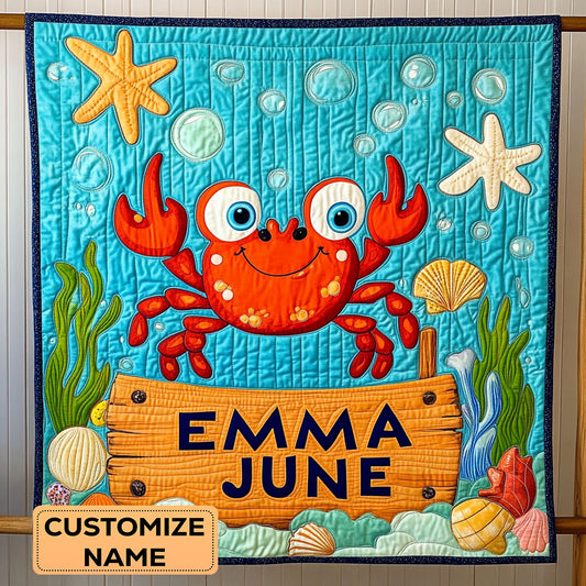 Undersea Giggles WY0108023CL Personalized Baby Quilt