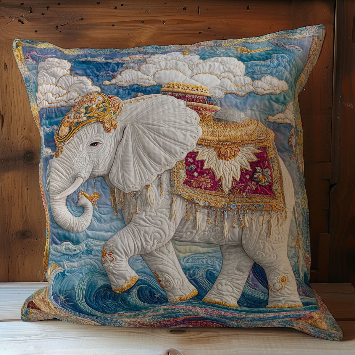 Royal White Elephant WY1102143CL Quilt Pillow Case