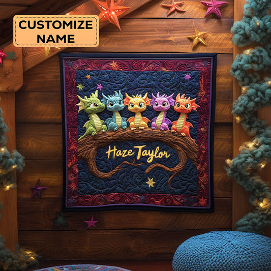 Cosmic Baby Dragons WN1807018CL Personalized Baby Quilt