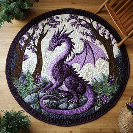 Majestic Purple Dragon XR1403016CL Quilted Round Mat
