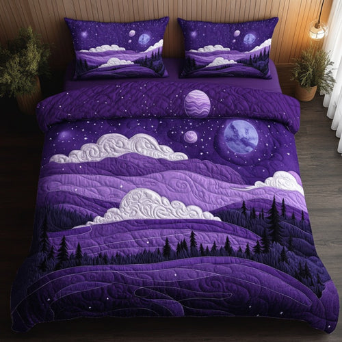 Purple Clouds And Stars XR1209058CL Duvet Cover Set