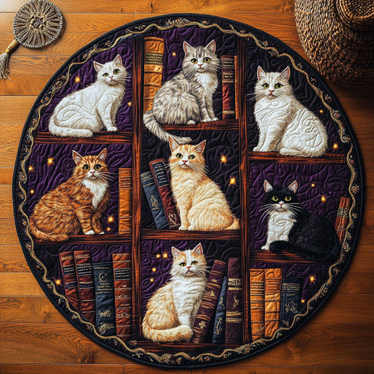 The Literary Cat WY0608021CL Quilted Round Mat