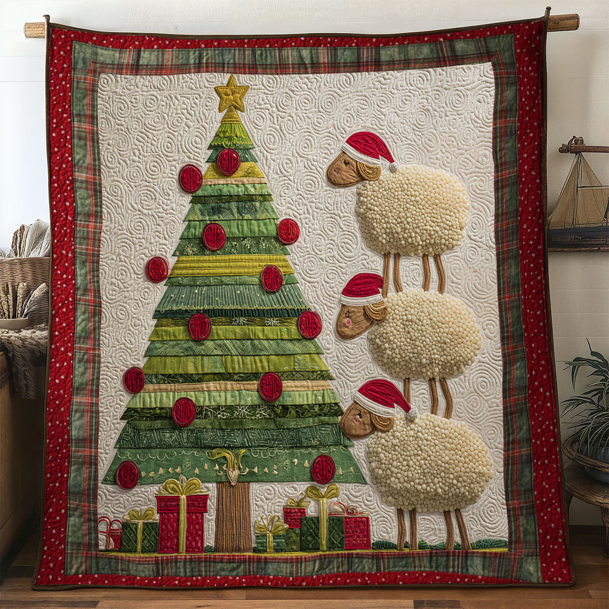 Sheep Christmas Home WN1811102CL Quilt
