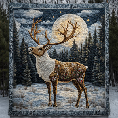 Reindeer In Snowy Pine Forest LT2709022CL Quilt